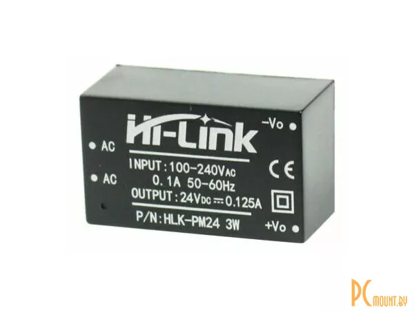 Hi-Link HLK-PM24 AC-DC преобразователь напряжения стабилизированный 220V to 24V 3W 125MA