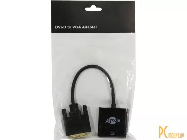 Переходник DVI-D (M) - VGA (F) Atcom AT9214, 0,1м