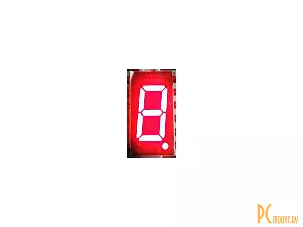 Индикатор светодиодный 7-сегментный 3161BS, 0.36", 1 знак, красный, общий анод