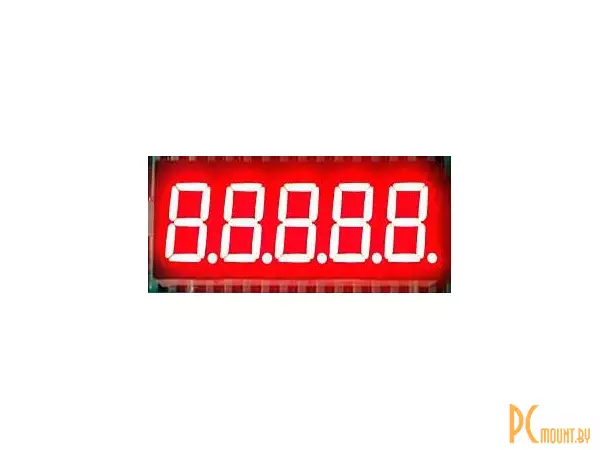 Индикатор светодиодный 7-сегментный 3561AS, 0.36", 5 знаков, красный, общий катод