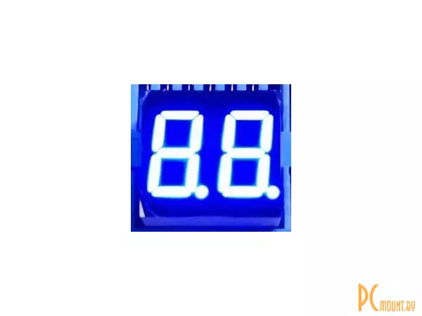 Индикатор светодиодный 7-сегментный 3261AB, 0.36", 2 знака, синий, общий катод